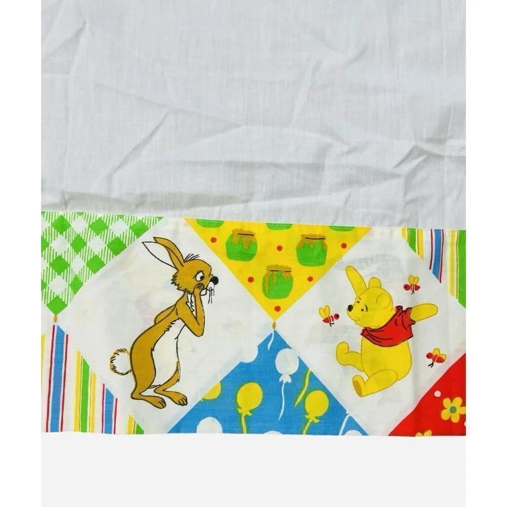 RARE Vintage 1970s Sears Winnie the Pooh Cotton Blend TWIN Semi Fitted Top Sheet